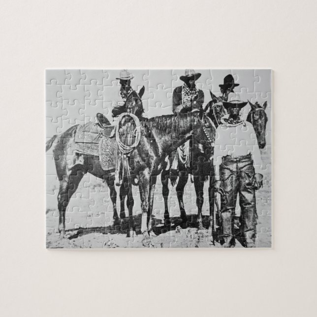 Schwarze Cowboys bei Bonham, Texas, c.1890 (b/w (Horizontal)
