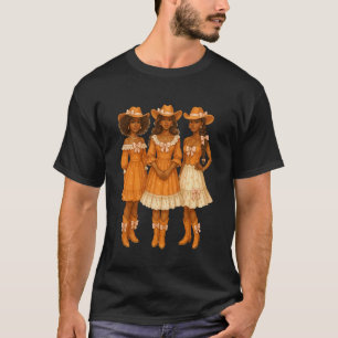 Schwarze Cowgirl Afroamerikanerin Melanin Kokette T-Shirt