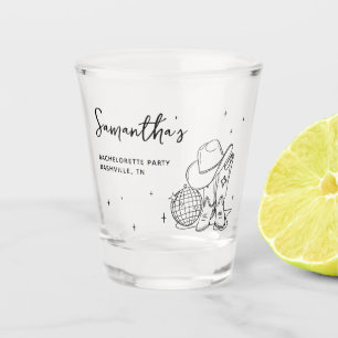 Schwarze Cowgirl Disco Western Junggesellinnenabsc Schnapsglas