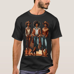 Schwarze Cowgirl Rodeo Melanin T-Shirt