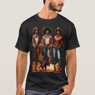 Schwarze Cowgirl Rodeo Melanin T-Shirt