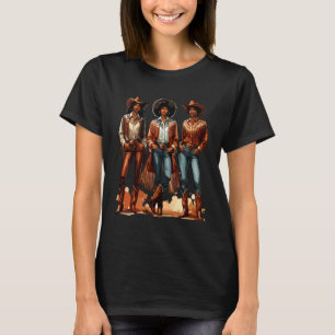 Schwarze Cowgirl Rodeo Melanin T-Shirt