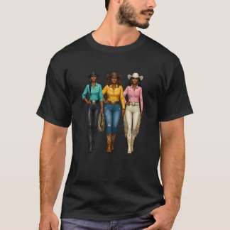 Schwarze Cowgirl Western Rodeo Melanin Schwarze Ge T-Shirt