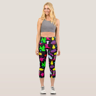schwarze Cowgirl Wild West Saloon  Capri Leggings