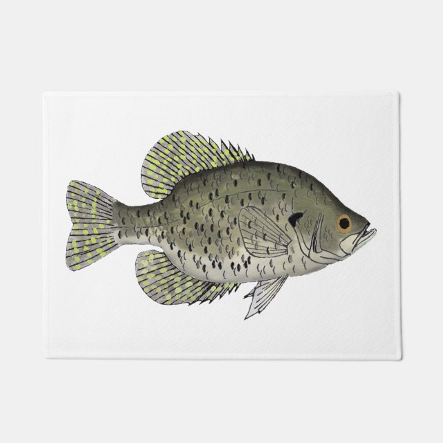 Schwarze Crappie Fußmatte (Vorderseite)