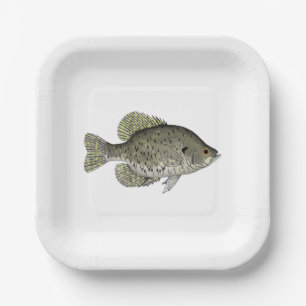 Schwarze Crappie Pappteller