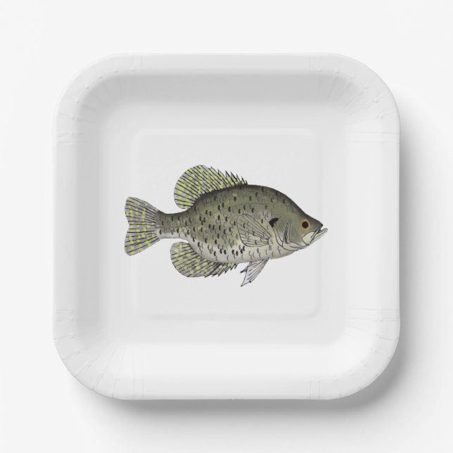 Schwarze Crappie Pappteller (Vorderseite)