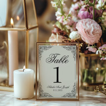Schwarze Cream Boho Blumen Hochzeitstisch Nummer