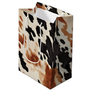 Schwarze Creme Braune Kuhhaut Hochzeit Mittlere Geschenktüte