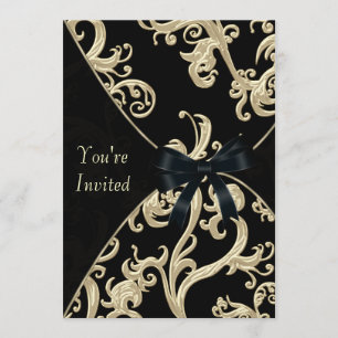 Schwarze Creme Cocktailparty Einladung