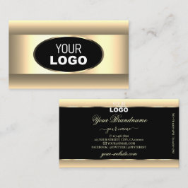 Schwarze Creme Ombre mit Logo-Light Gold-Decke Visitenkarte
