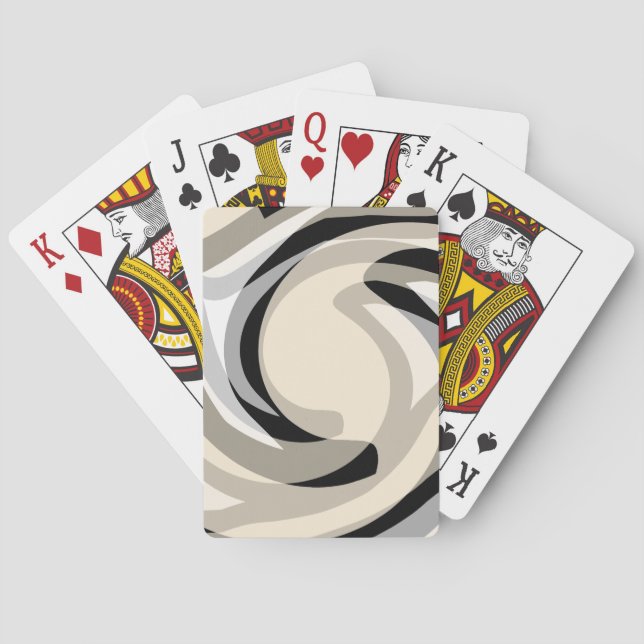 Schwarze Creme und Grau Spielkarten (Rückseite)