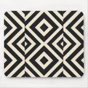 Schwarze & cremefarbene geometrische Mauspad