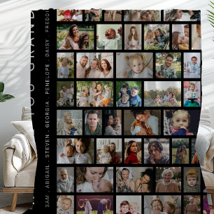 Schwarze Custom 54 Fotocollage Fleecedecke