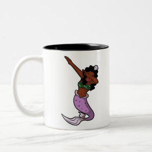 schwarze Dabbing-Meerjungfrau Zweifarbige Tasse