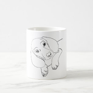 Schwarze Dackel Welpe Kaffeetasse