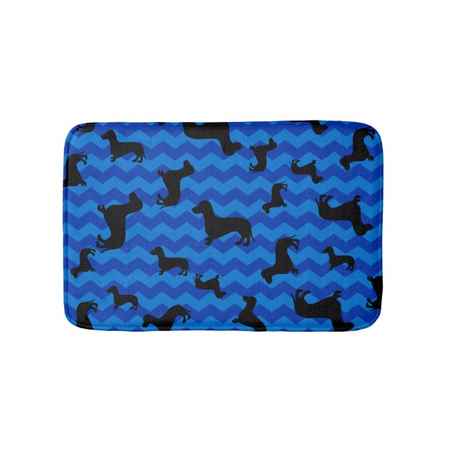 Schwarze Dackelblausparren Badematte (Vorderseite)