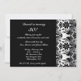 Schwarze Damaskelmuster Einladung