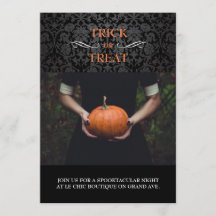 Schwarze Damaskus Halloween-Fotokarte