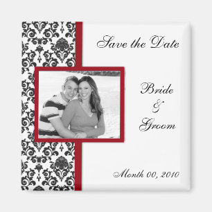 Schwarze Damaskus-Save the Date Foto-Magnete Magnet