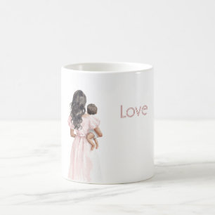 Schwarze Dame Rosa Kleid Baby Kaffeetasse