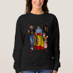 Schwarze Damen Mexican Damen Halbmexikanisch Spani Sweatshirt