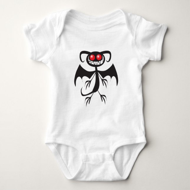 SCHWARZE DÄMONEN BABY STRAMPLER (Vorderseite)