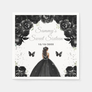 Schwarze Dark Skin Prinzessin Sweet Sixteen Serviette