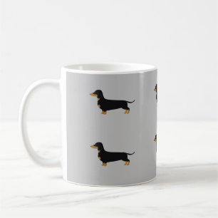 Schwarze Daschund-Grau-Tasse Kaffeetasse