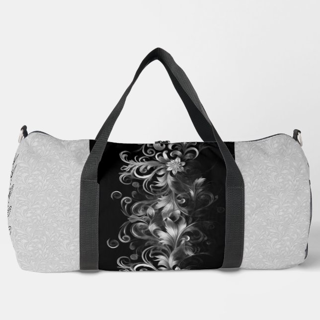 Schwarze dekorative personalisierte  duffle bag (Vorderseite)