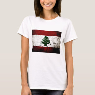 Schwarze der Schmutz-Libanon-Flagge T-Shirt