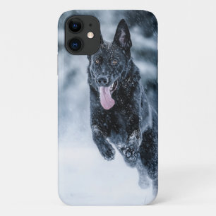 Schwarze Deutsche Schäferhunde im Schnee Bettwäsch Case-Mate iPhone Hülle