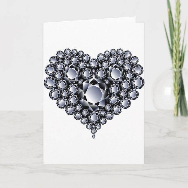Schwarze Diamanten Herzmuscheln Feiertagskarte (Vorderseite)