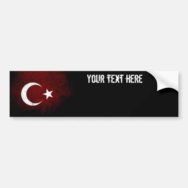 Schwarze die Schmutz-Türkei-Flagge Autoaufkleber (Vorne)