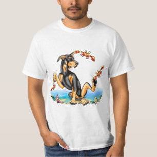 Schwarze Dobermannpinscher-ein bisschen mürrische T-Shirt