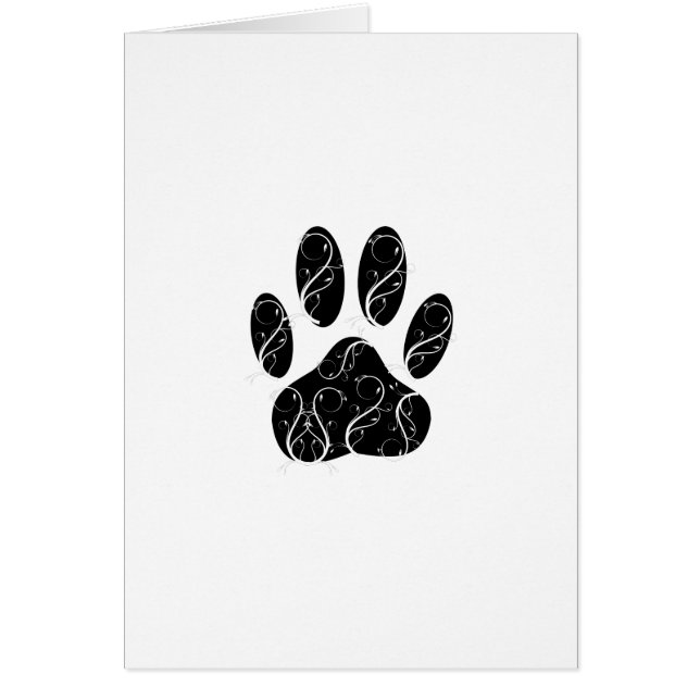 Schwarze Dog Pfosten mit weißen Schnörkeln (Vorne)