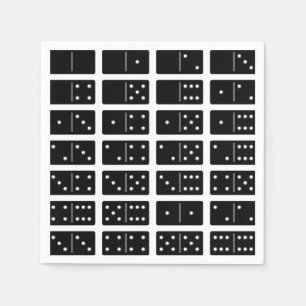 Schwarze Domino-Papier Servietten