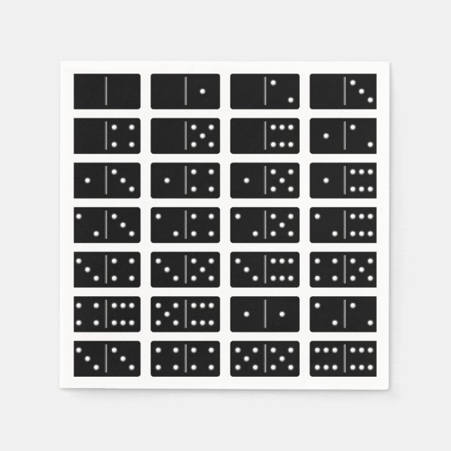 Schwarze Domino-Papier Servietten (Vorderseite)