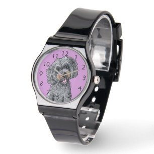 Schwarze DOODLEMOJI Uhr
