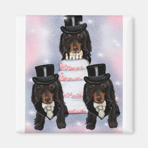 Schwarze Doxie Grooming Magnet