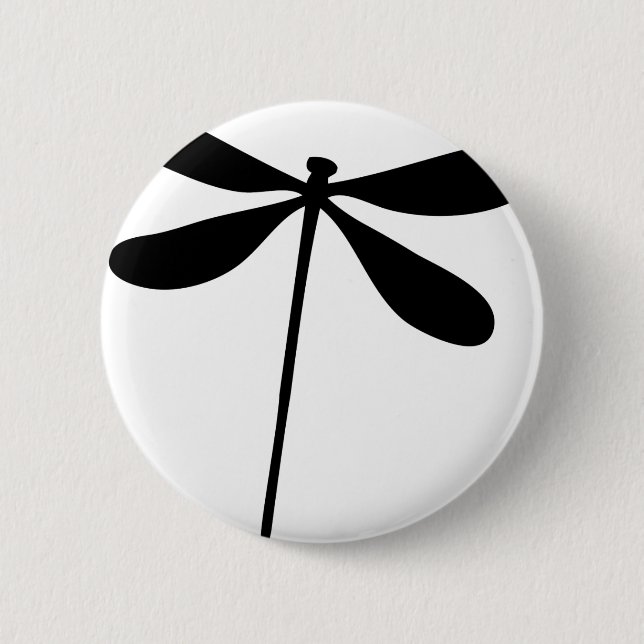 schwarze Drachefliegenikone Button (Vorderseite)