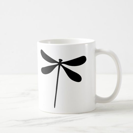 schwarze Drachefliegenikone Kaffeetasse