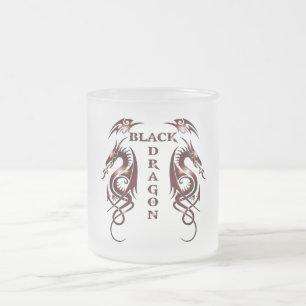 Schwarze Drachen Glas Tasse