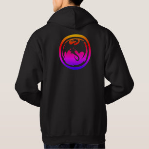 Schwarze Drachen neon schwarzes Kapuzen-Sweatshirt Hoodie