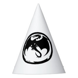 Schwarze Drachenhüte mit weißem Party Partyhütchen