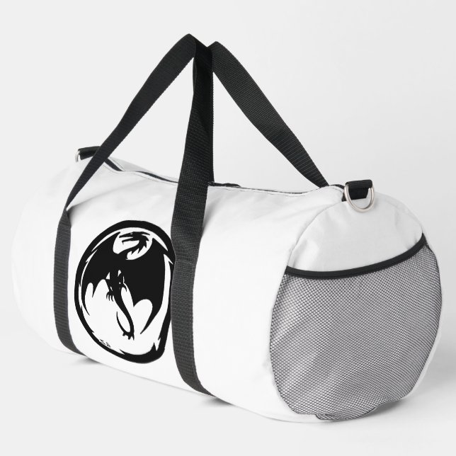 Schwarze Drachenweiße Tüte Duffle Bag (Rechte Ecke)