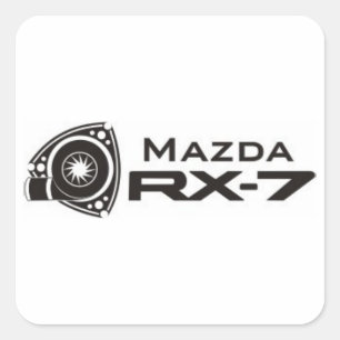 Schwarze DrehMotor-Aufkleber Mazdas RX-7 Quadratischer Aufkleber