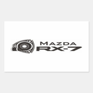 Schwarze DrehMotor-Aufkleber Mazdas RX-7 Rechteckiger Aufkleber