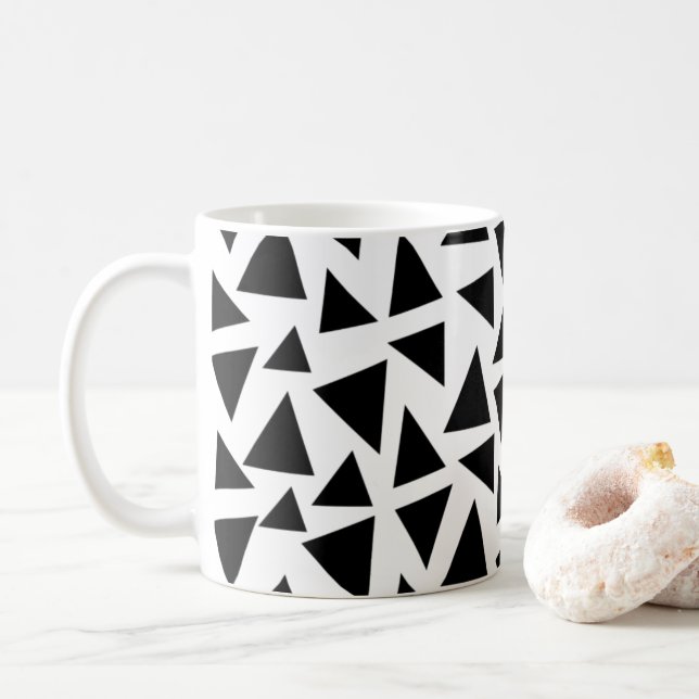 Schwarze Dreiecke Kaffeetasse (Mit Donut)