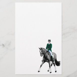 Schwarze Dressage Pferdegeschirr Briefpapier